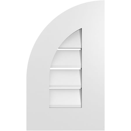 Ekena Millwork Quarter Round Top Left Surface Mount PVC Gable Vent w/ 3-1/2"W x 1"P Standard Frame, 12"W x 20"H GVPQL12X2001SF